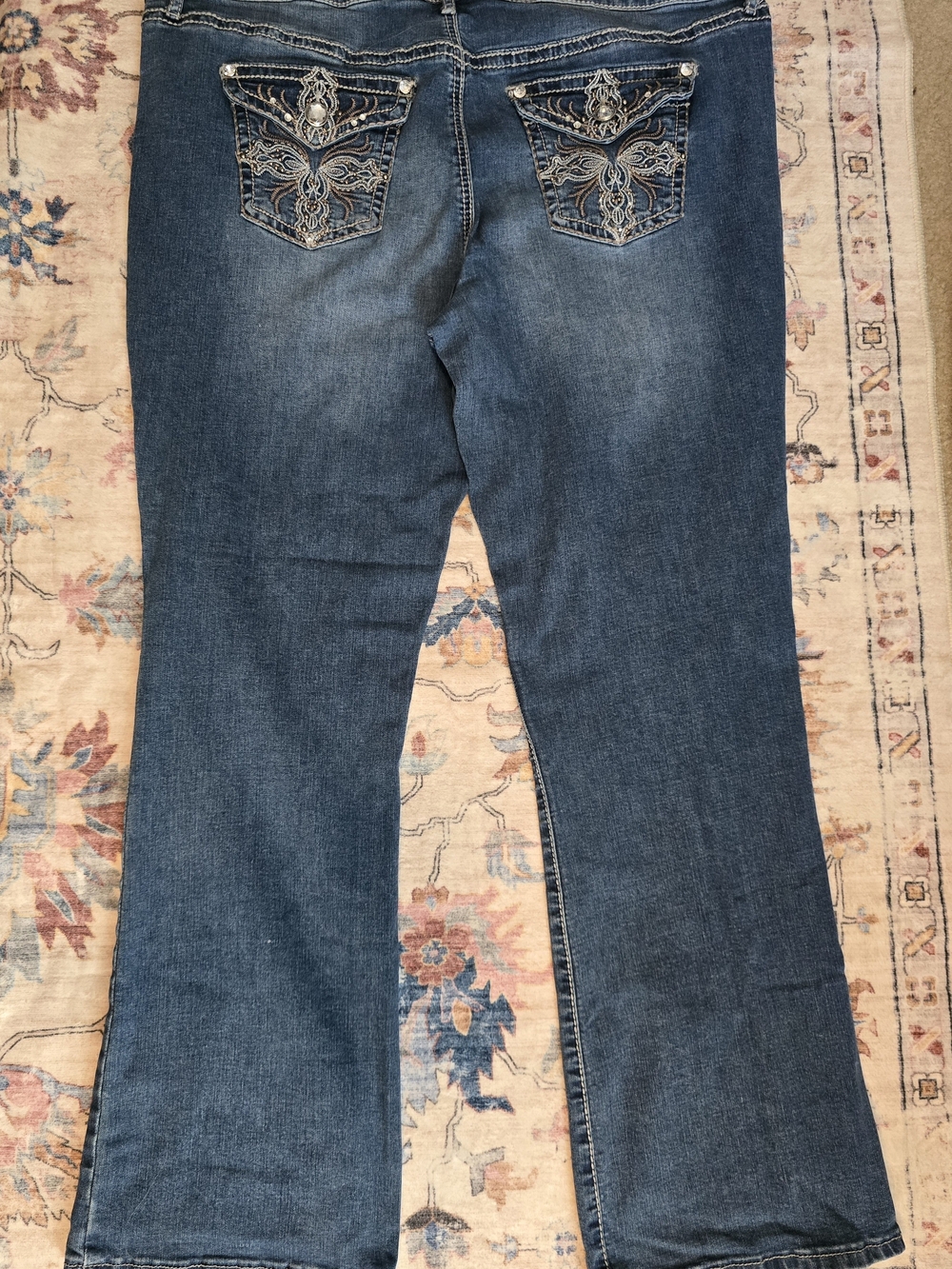 Apt. 9 20W Bootcut Jeans Rhinestone Embroidered Bling Pockets Y2K Western